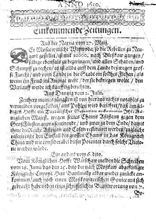 Einkommende Zeitungen