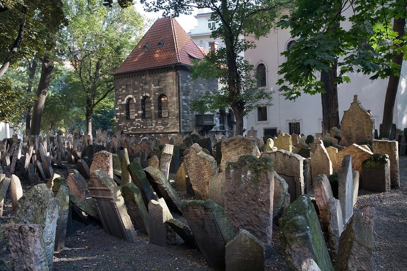 Old Jewish Cemetery in Josefov, Prague