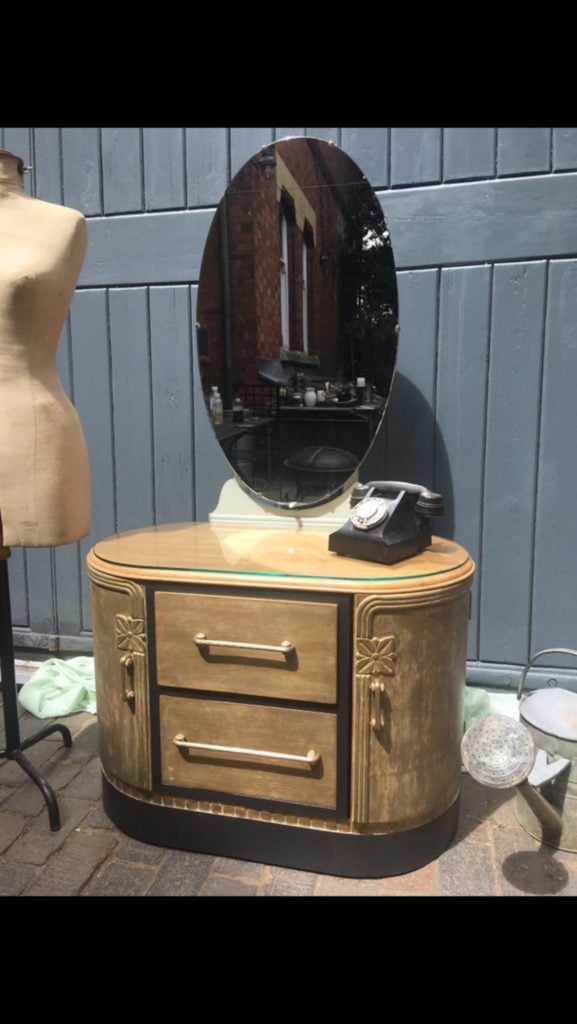 Art Deco 1920s C W Burnes Hand Painted Dressing Table