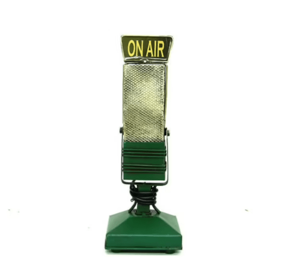 Decorative Microphone, Vintage Metal Microphone Decor