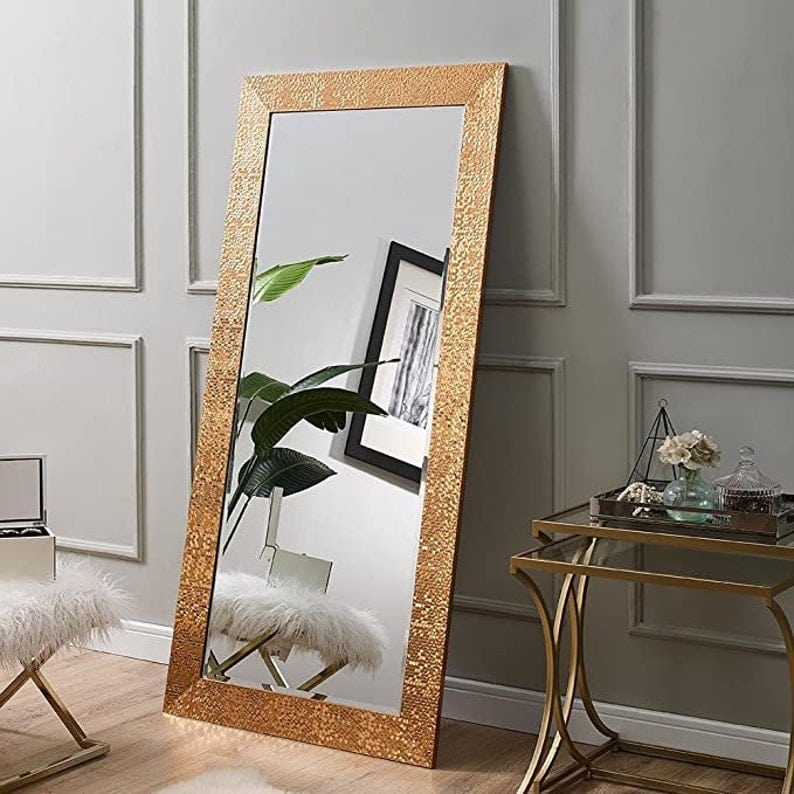Brass vintage style full clearance length floor mirror
