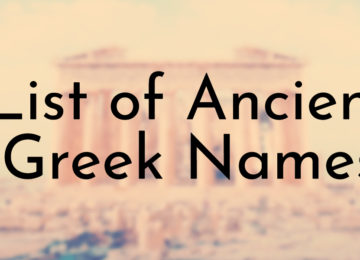 List of Ancient Greek Names