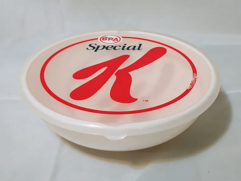 Vintage Kellog's Special K Promotional Cereal Bowl with Lid