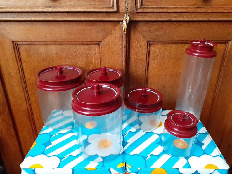 Vintage Tupperware Canisters / Muave Tupperware Container / RV Kitchen /  Rose Pink Muave / Tupperware Replacement Canisters / Retro Kitchen