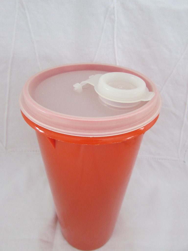 Vintage Tupperware Picnic Set Maize Red Sunburst Container