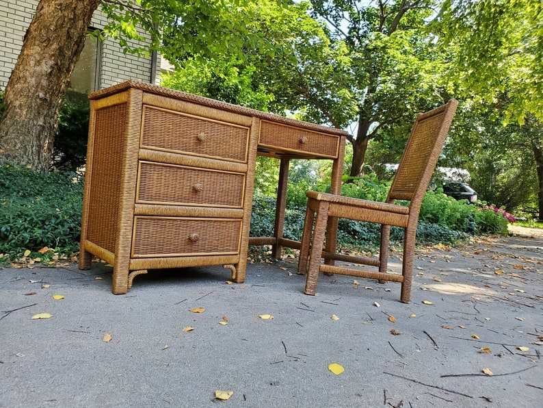 Henry Link Wicker Desk & Chair