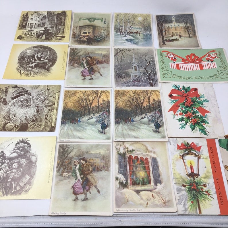 1950s Victorian Designs, lot of 17 cards