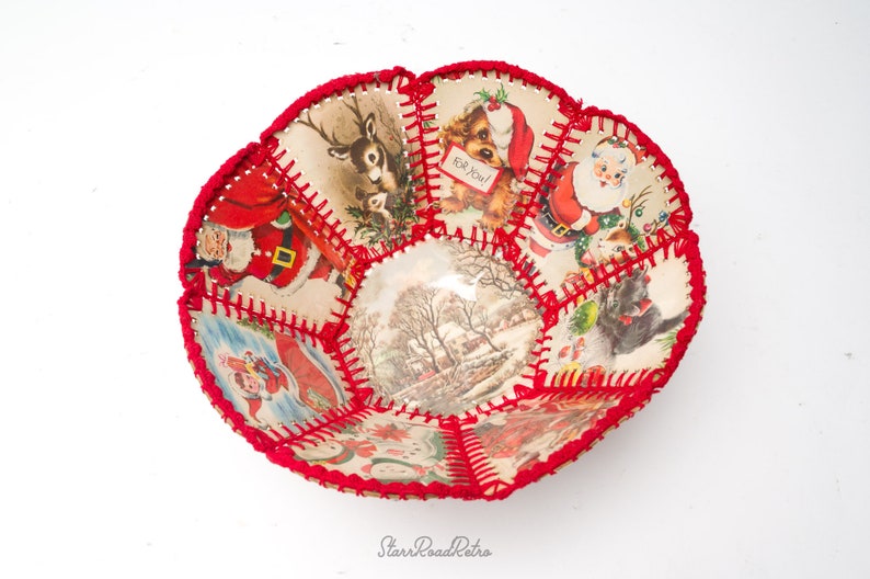 Hand-Crafted Christmas Card Bowl