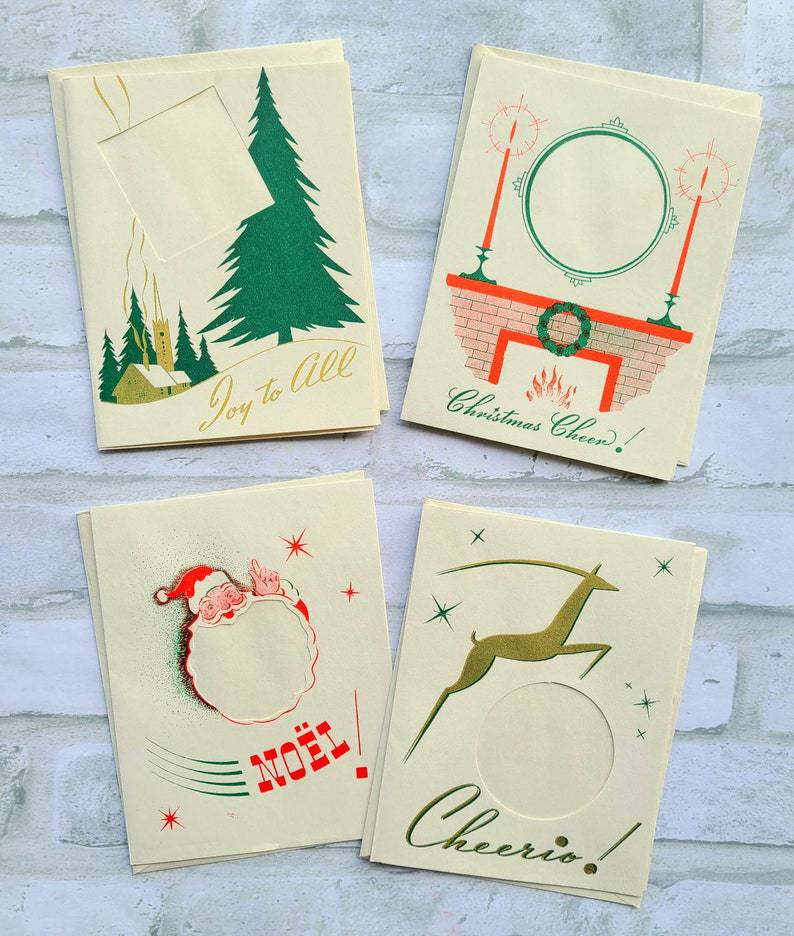 Photo Frame Christmas Cards, set of 4