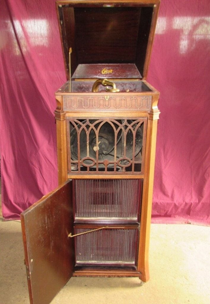 Antique Vintage 1919 Edison Disc Phonograph Record Player Cabinet #S145