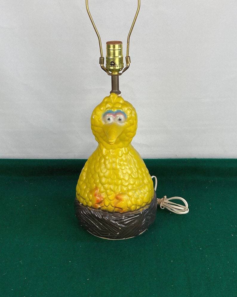 Early 1980's Sesame Street Big Bird Ceramic Table Lamp