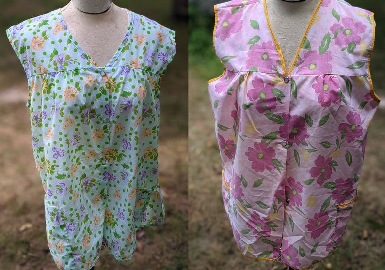 Lot of 2 Vintage Cobbler Smock Aprons