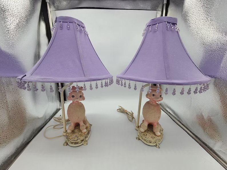 Vintage 1950's Pink Poodle Lamp