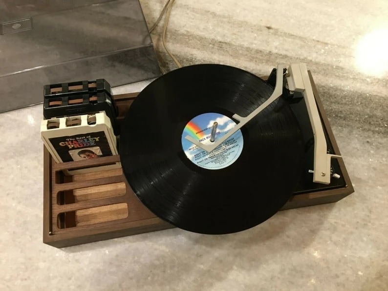 Vintage 1960s Panasonic Vinyl/Phonograph/Record Player Smoke-Glass 8-Track JAPAN