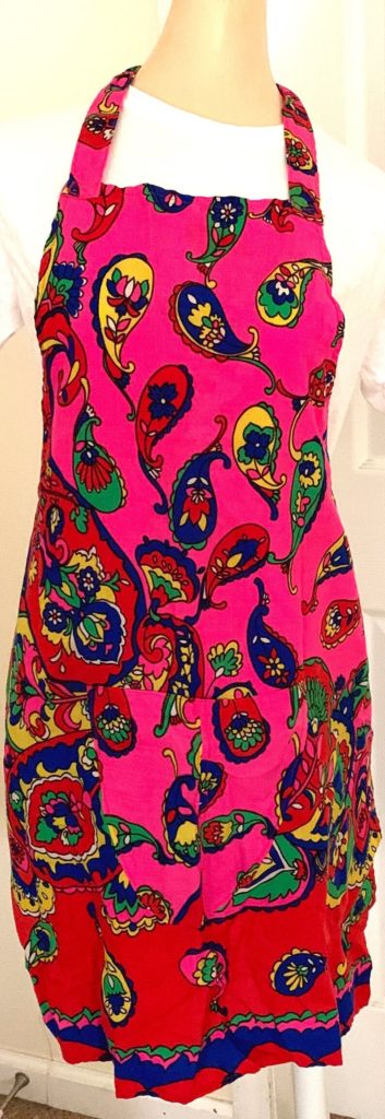 Vintage Psychedelic Mod Bib Apron