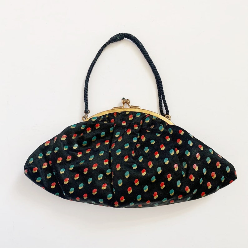 Silk Polka Dot Clasp Purse large chinese silk clasp purse