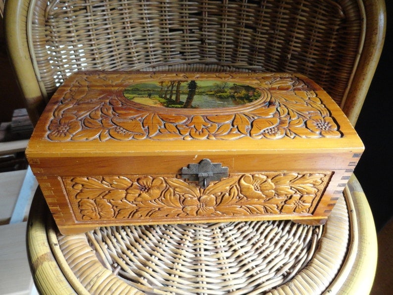 antique travel jewellery box