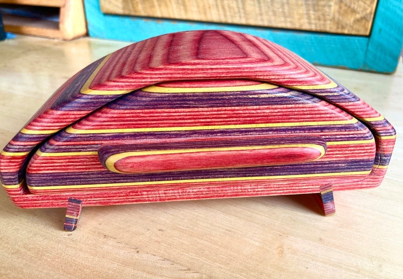 Stripe-stained Wood Drawer