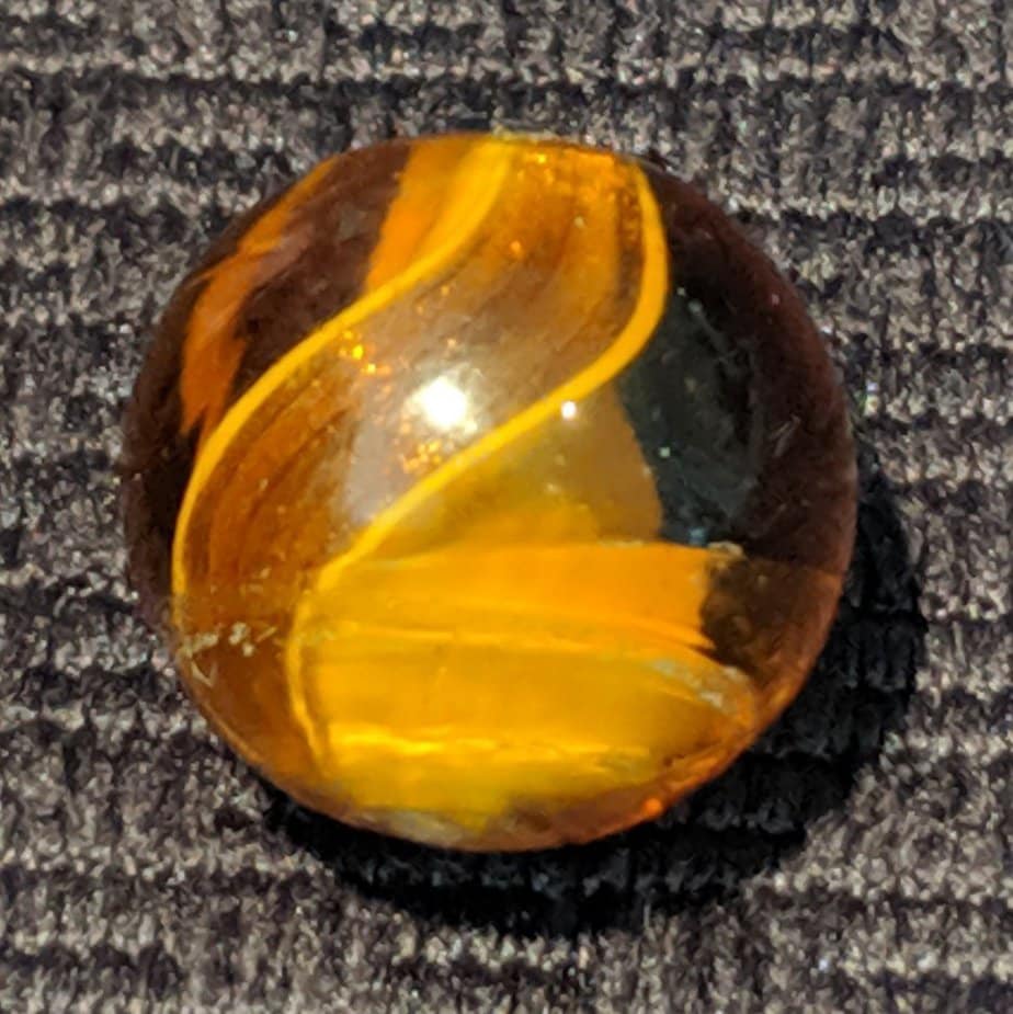 Amber-Orange Glass Ribbon Lutz