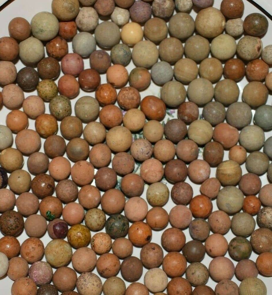 Antique 1800s Civil War era Clay Marbles Lot of 12 Size