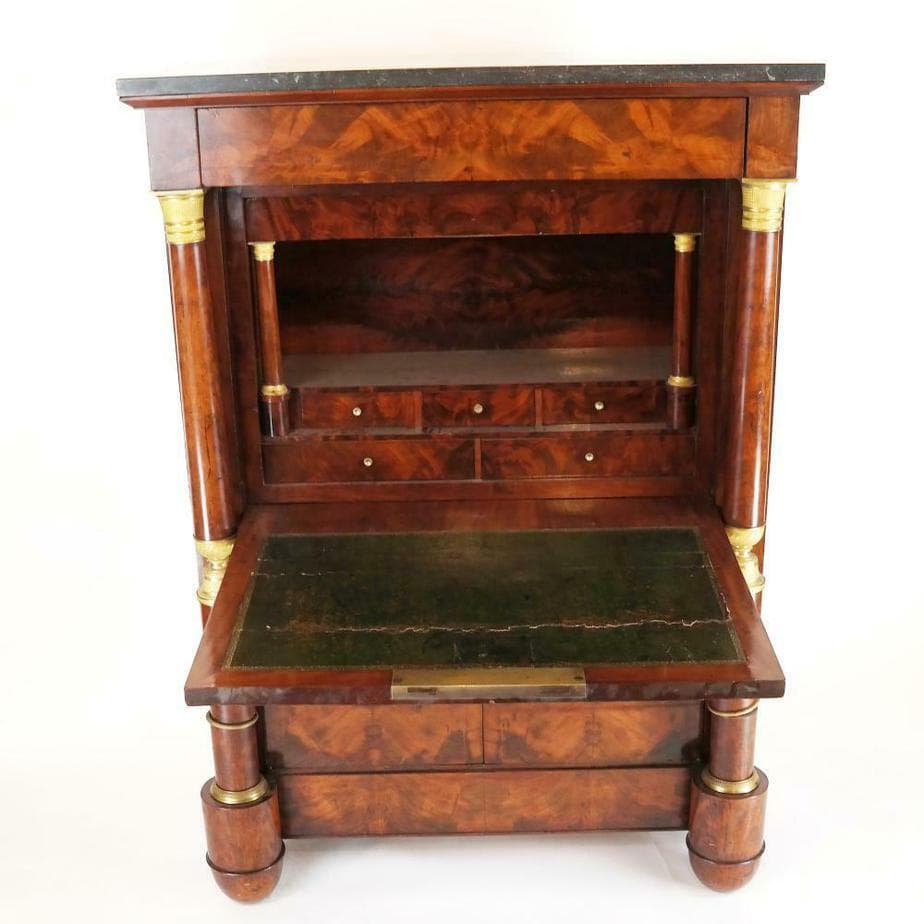 Antique 19th Century Mahogany Empire Secretaire a Abattant Desk