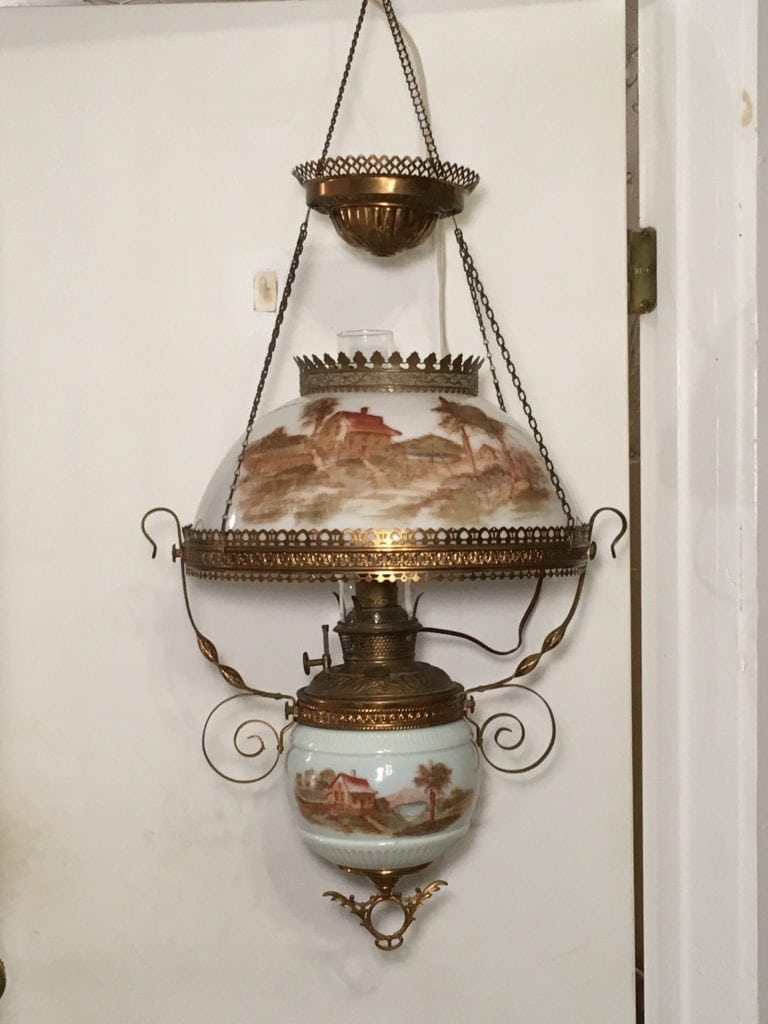 Vintage Electric Oil Lantern Lamp - Rustic Finish