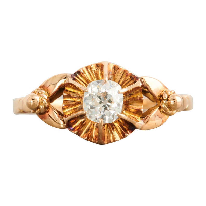 Antique Edwardian 18ct Gold Diamond Solitaire Engagement Ring