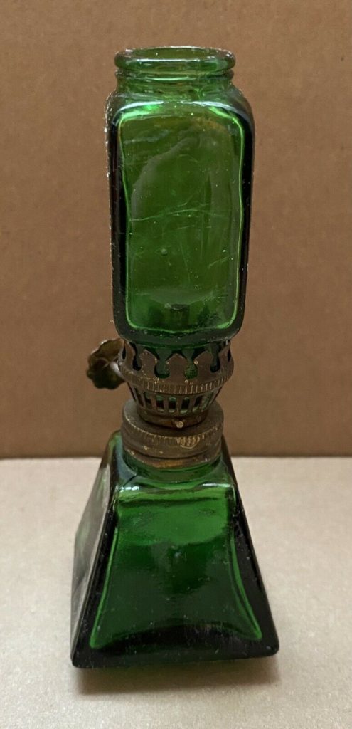 Antique Glass Miniature Oil Lamp
