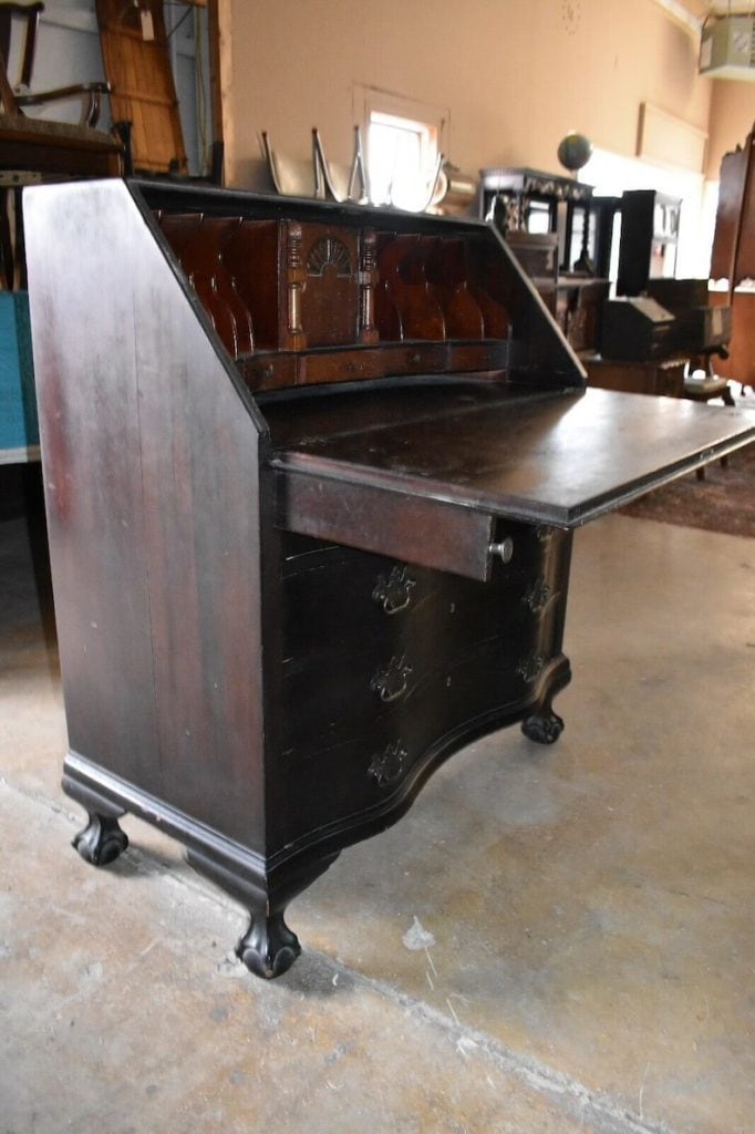 Antique Mahogany Governor Winthrop Drop Front Desk