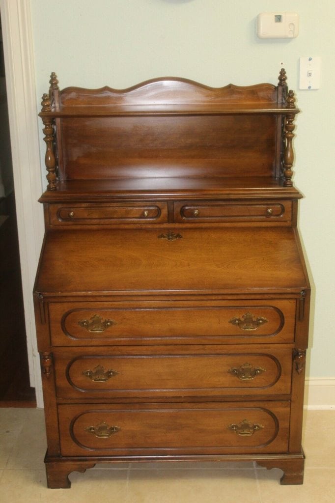 Antique Mahogany Secretary Desk w/ Bookcase Top