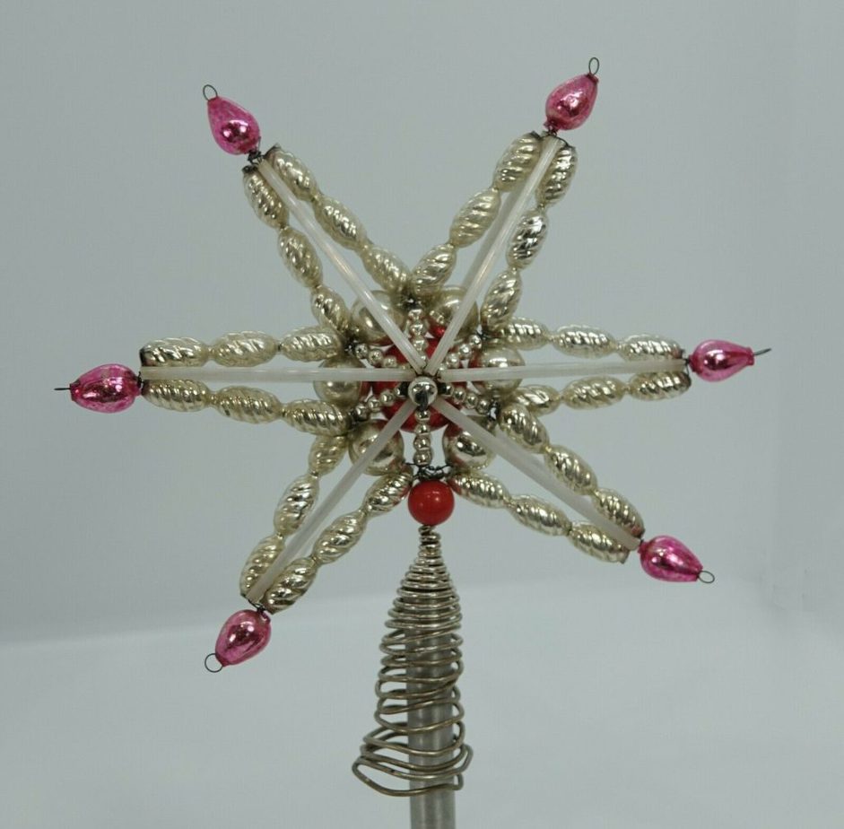 Antique beaded Christmas tree topper