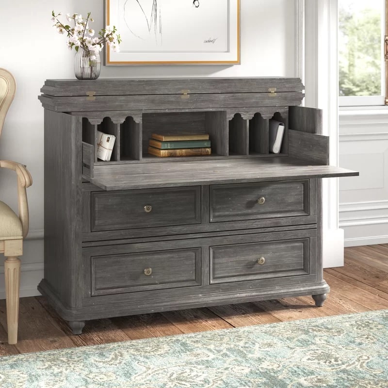 Mila Secretary Desk with Built in Outlets