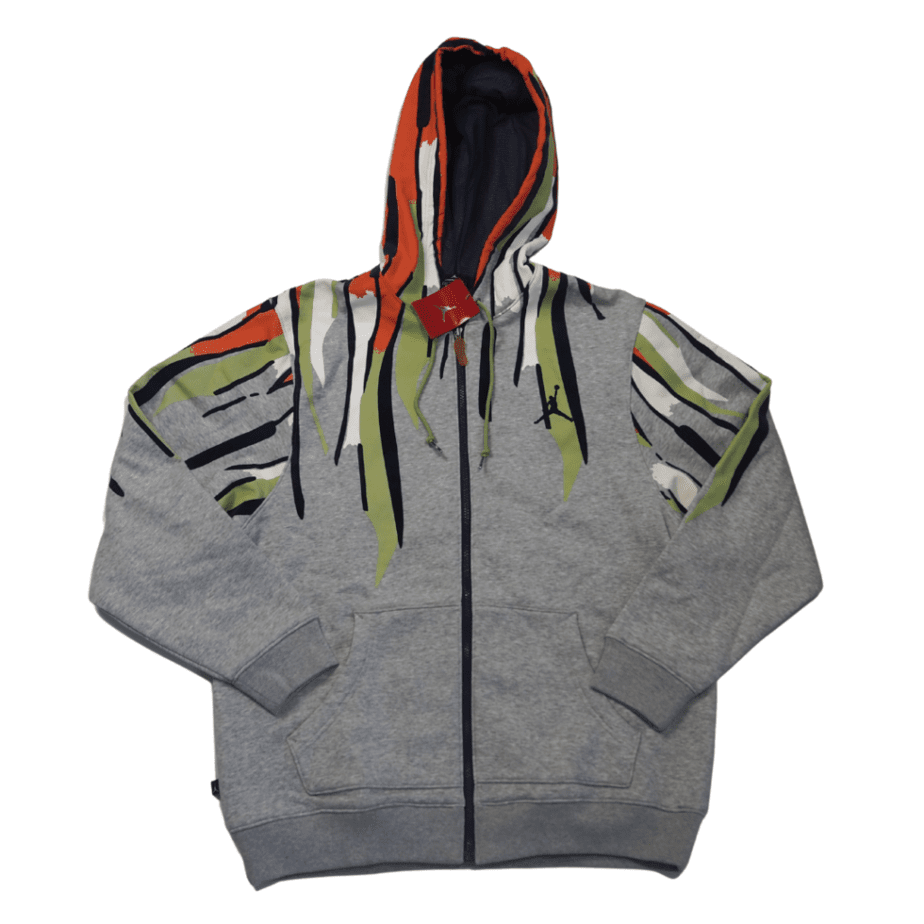 Nike Air Jordan 8 Gray Zip Up Jacket Hoodie