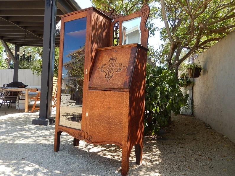 Side by Side Secretary Bookcase