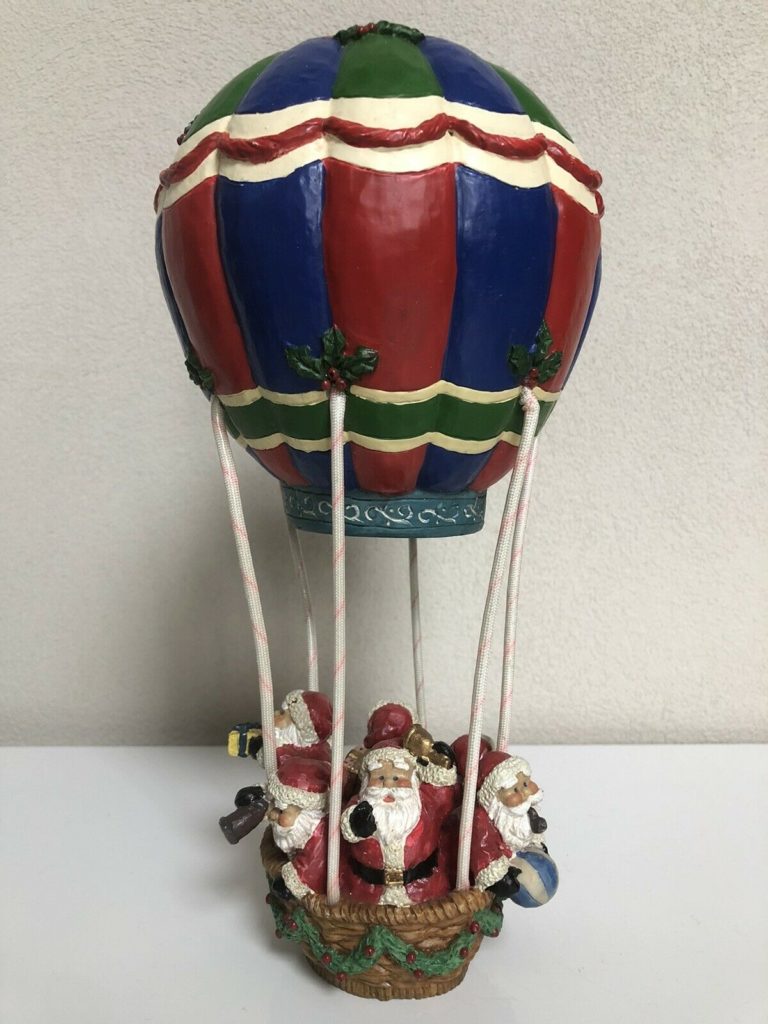 Unique Vintage Christmas Hot Air Balloon With 6 Santas