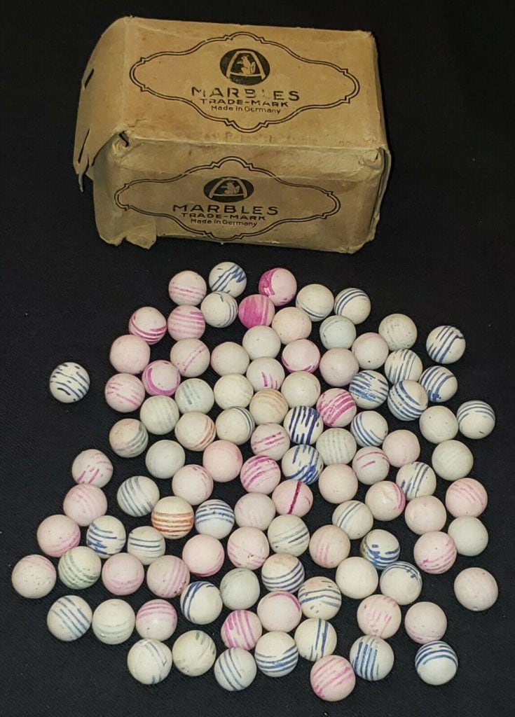 VINTAGE - MARBLES (100) - WITH BOX - MADE IN GERMANY - ORIGINAL