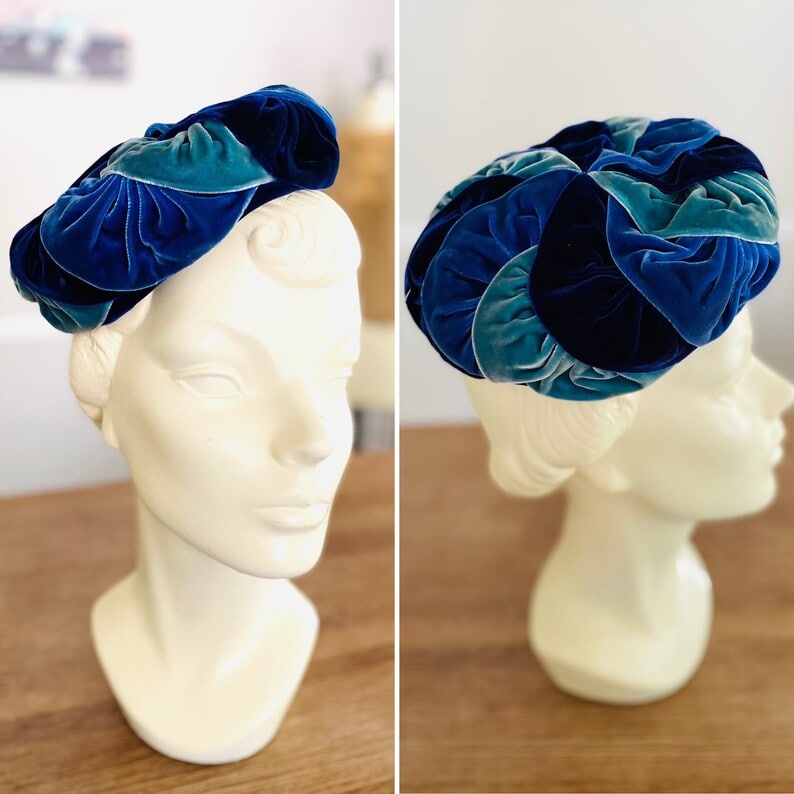 Vintage 1950s Velvet Hat