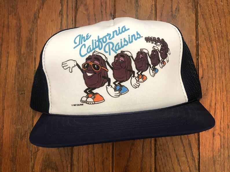 Vintage 80s 90s California Raisins Mesh Trucker Hat Snapback Hat Baseball Cap