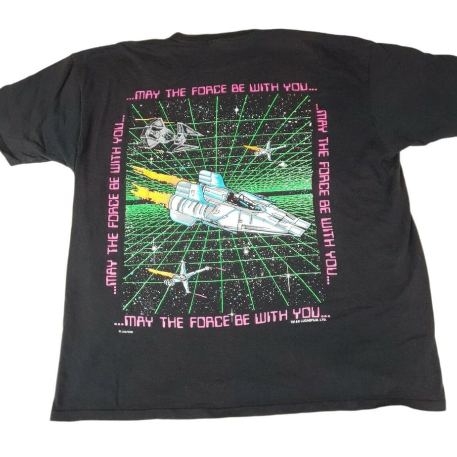 Vintage 80s Star Wars Galaxy Ride Disney Faded T-Shirt Star Tours Movie Size XL