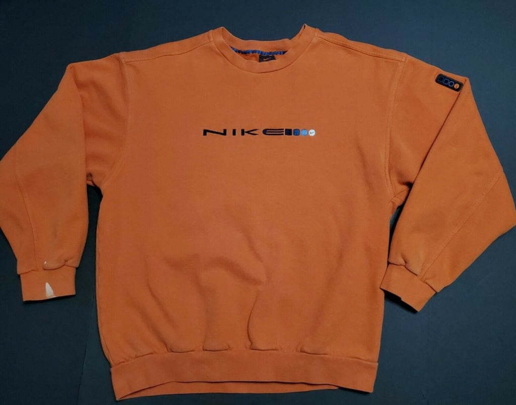 Vintage nike embroidered spell out 2025 sweatshirt
