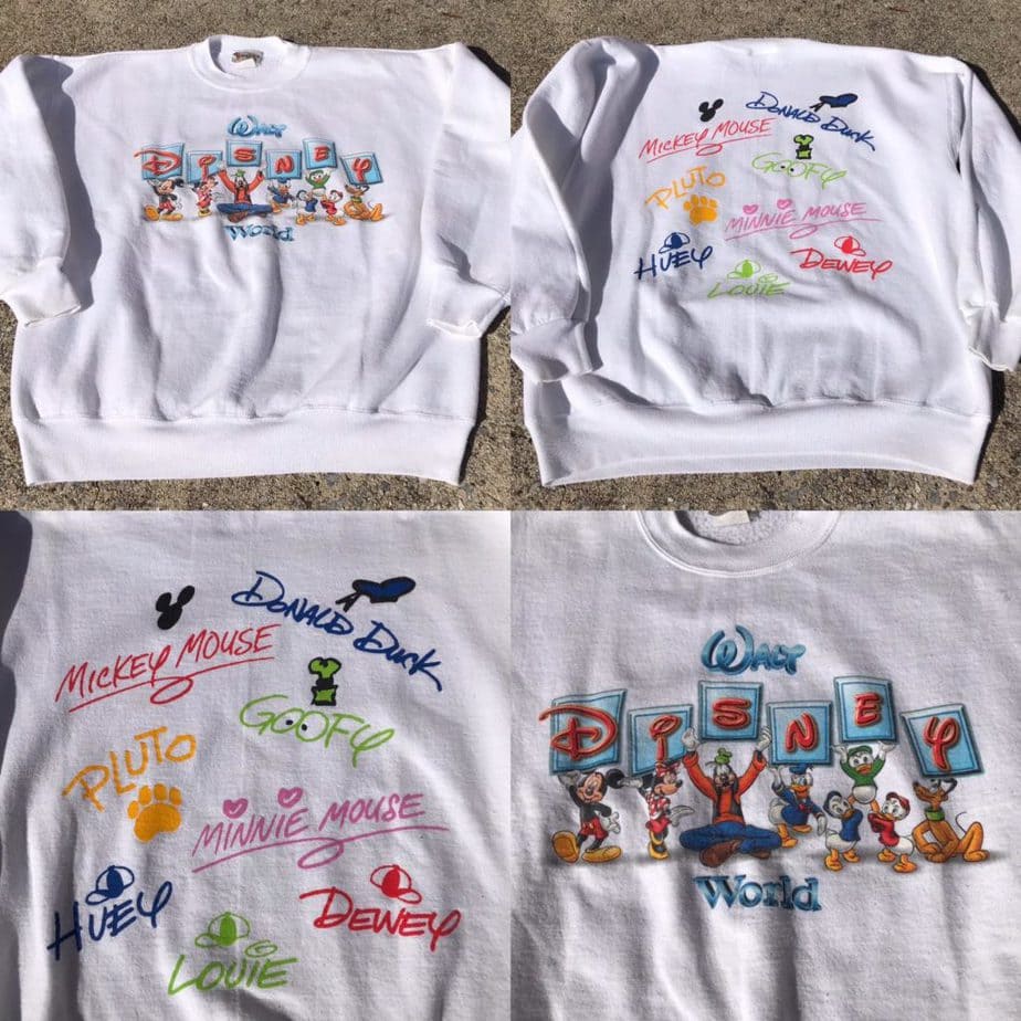 Vintage 90s Walt Disney World double-sided Sweatshirt Crewneck.