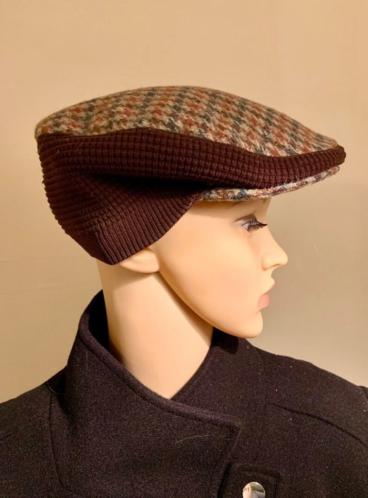 Vintage English tweed flat cap traditional flat cap wool check made in England