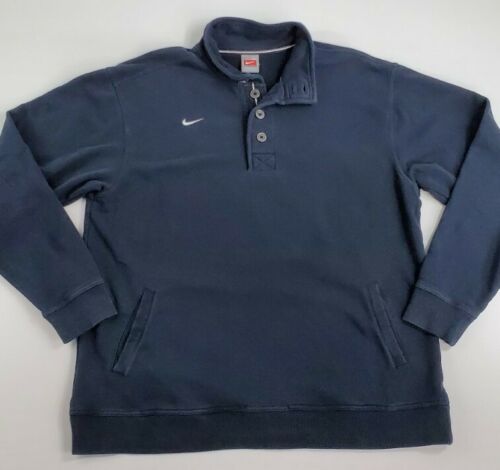 Vintage Men's Size XL Nike Team 1/4 Button-Up Pullover