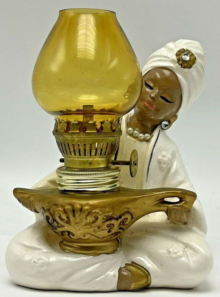 VINTAGE MINI BRASS OIL LAMP 