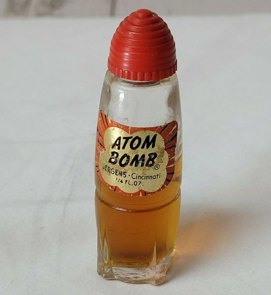 Vintage Mini Perfume Bottle ATOM BOMB Jergens 1950s