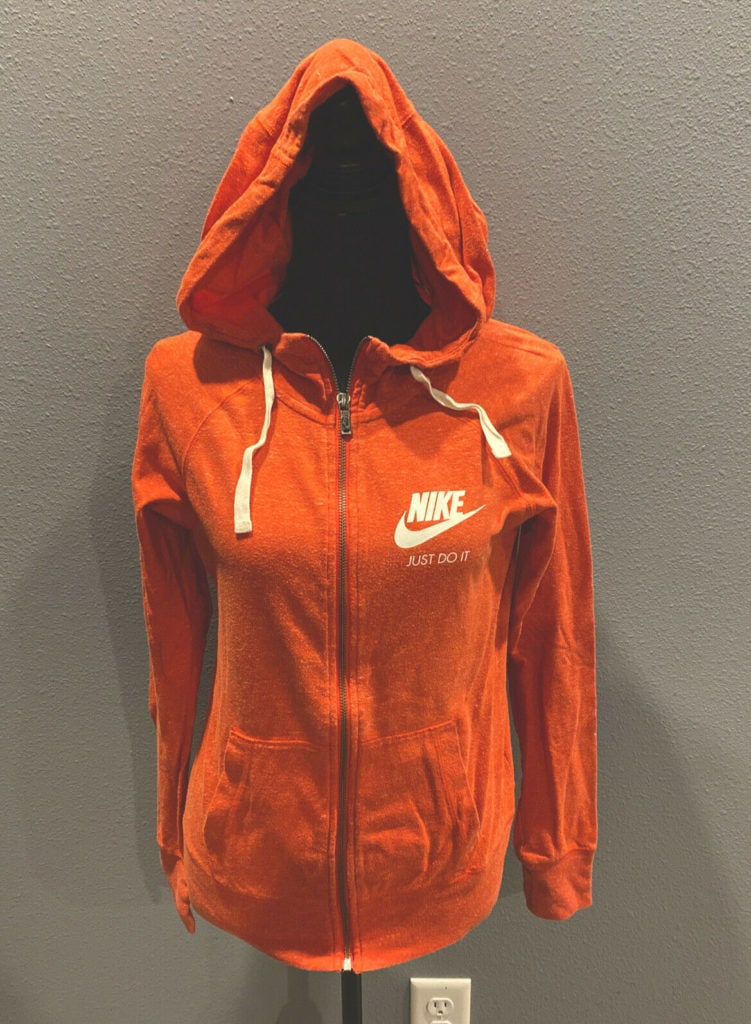 Vintage Nike Heather Orange Just Do It Zip Up Hoodie