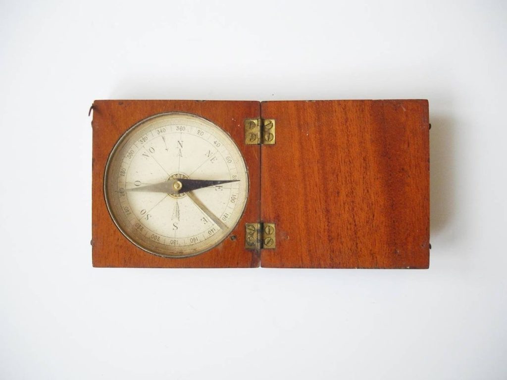 Antique Wood Cased Compass