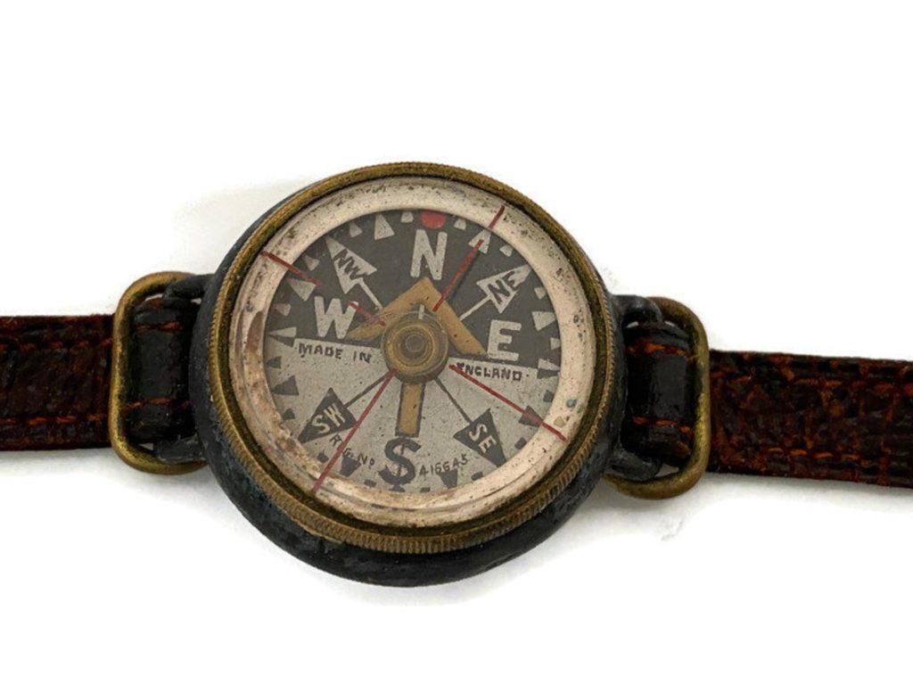 FatherDay Magnetic Needle Working GPS Compass Handmade Nautical Gift w/ Leath 