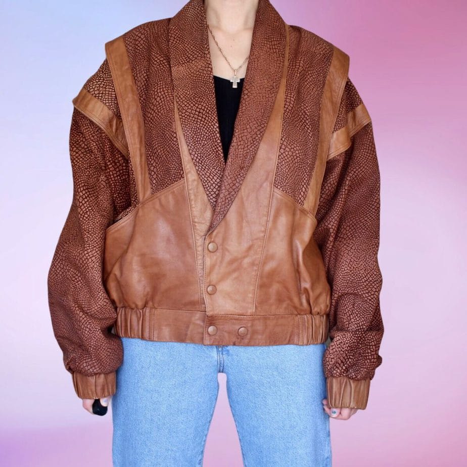 Made In Canada Size XL Vintage 80s Oversized Leather Jacket