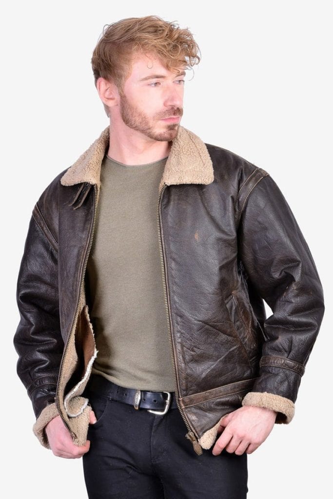 Vintage B3 Type Leather Shearling Flight Jacket
